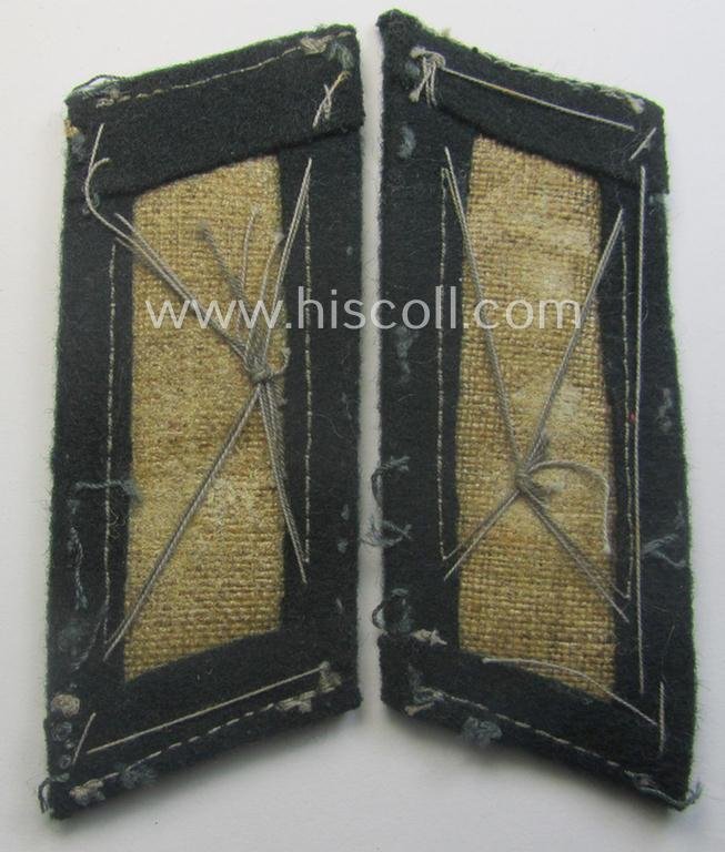 Truly used- and tunic-removed pair of WH (Heeres) 'standard-issue'-pattern WH (Heeres) collar-tabs (or: 'Einheitskragenspiegel') being of the 'generic-pattern' — image 3