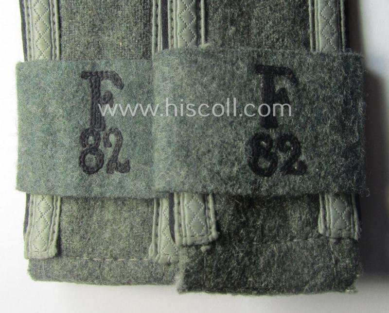 Pair of early- (ie. mid-) war-period WH (Heeres), 'M40'- (ie. 'M43-) pattern 'cyphered' NCO-type shoulderstraps (with 'Überschuben'!): 'Uffz. u. Mitglied des Festungsbau-Batallions 82' — image 2