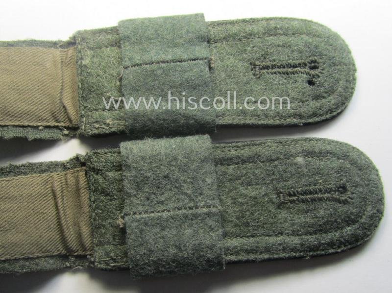 Pair of early- (ie. mid-) war-period WH (Heeres), 'M40'- (ie. 'M43-) pattern 'cyphered' NCO-type shoulderstraps (with 'Überschuben'!): 'Uffz. u. Mitglied des Festungsbau-Batallions 82' — image 4