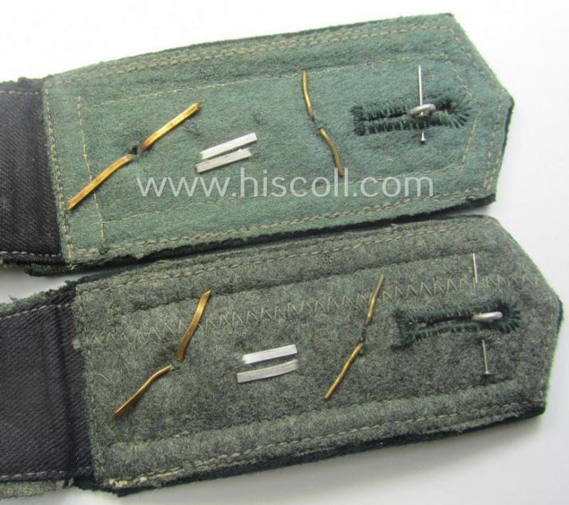 Pair of WH (Heeres) NCO-type (ie. 'M36- o. M40'-pattern- and/or 'pointed-styled'), neatly 'cyphered' shoulderstraps as was intended for usage by an: 'Oberfeldwebel einer Infanterie Lehr-Bataillons o. Rgts.' — image 4