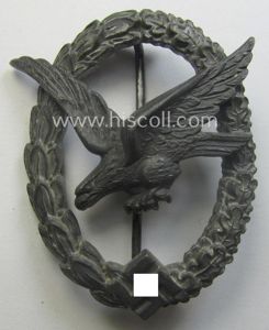 WH (Luftwaffe) 'Fliegerschützen-Abzeichen ohne Blitzbündel' being a neatly maker- (ie. …