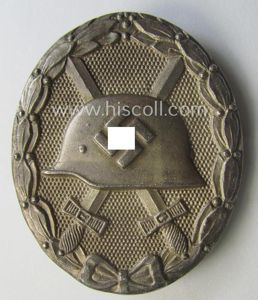 Silver-class wound-badge (or: 'Verwundeten-Abzeichen in Silber') being a maker- (ie. …
