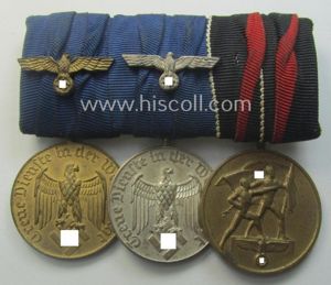 Three-pieced medal-bar (ie. 'Ordenspange') resp. showing two WH (Heeres or …