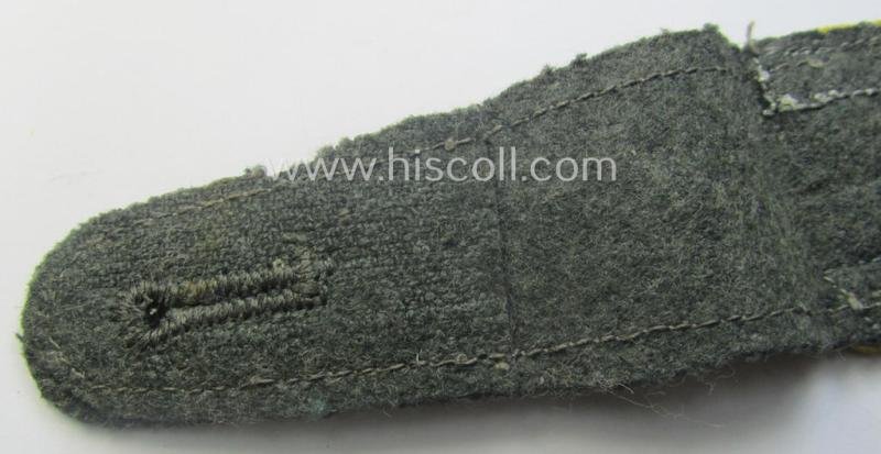 Single, early-war-period so-called: 'M40'-pattern, WH (Heeres) tailor-made, NCO-type shoulderstrap as piped in the bright-yellow-coloured branchcolour as was intended for usage by an: 'Unteroffizier der Nachrichten-Trpn.' — image 5