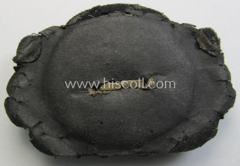 WH (Heeres) officers'-type, (partly) hand-embroidered cap-cocarde (ie: 'Kokarde für Schirmmütze') that comes in an overall very nice - (I deem minimally used- ie. once-visor-cap-attached-), condition — image 2