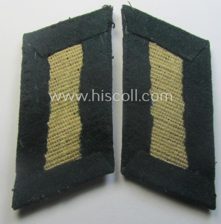 Moderately used - fully matching and rarely seen! - pair of WH (Heeres) hand-embroidered, officers'-type collar-tabs (ie. 'Kragenspiegel für Stabs-Offiziere') as was specifically intended for an officer serving within the: 'OKW o. Generalsstab' — image 3