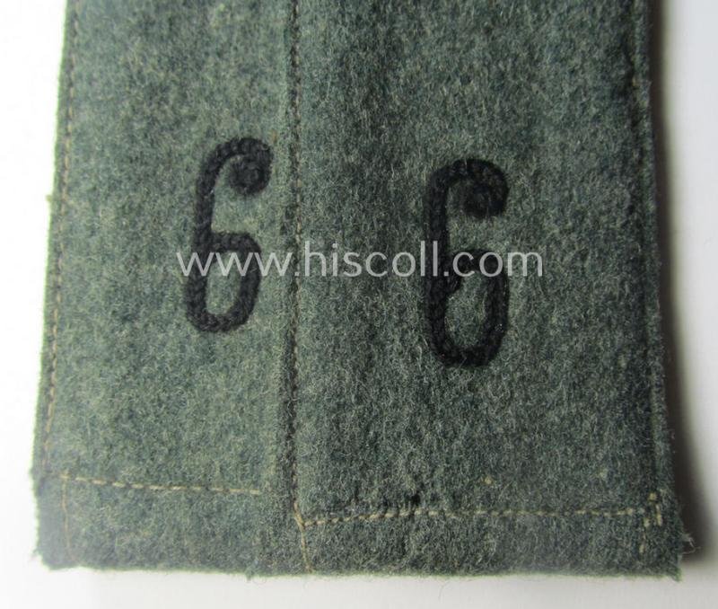 Pair of early-period- (ie. 'Reichswehr'-era- and/or 'pointed-styled'), WH (Heeres) 'cyphered' EM-type shoulderstraps: 'Soldat des Pionier-Rgts. 6' — image 2