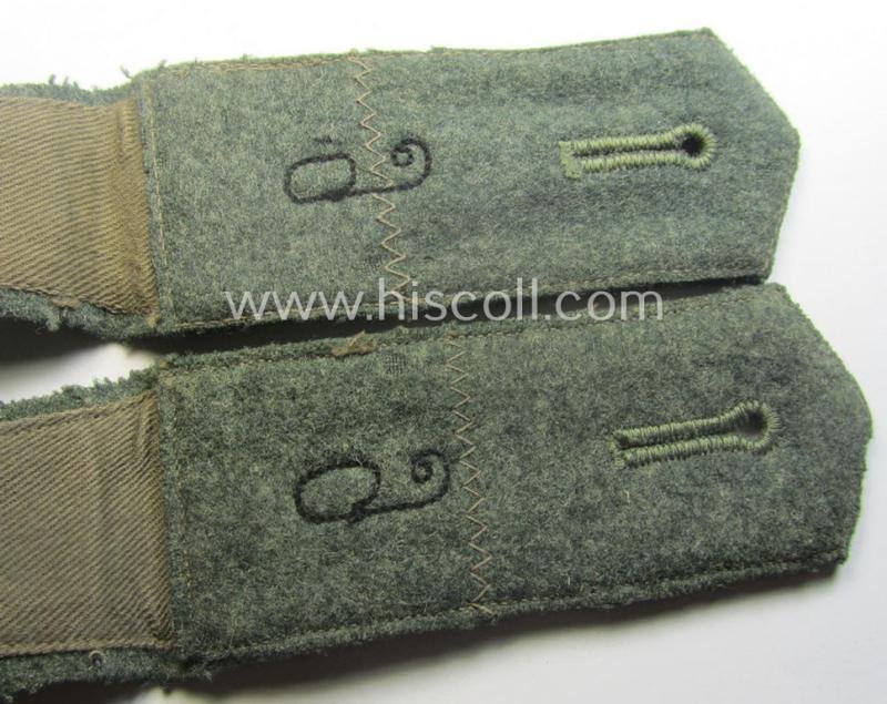 Pair of early-period- (ie. 'Reichswehr'-era- and/or 'pointed-styled'), WH (Heeres) 'cyphered' EM-type shoulderstraps: 'Soldat des Pionier-Rgts. 6' — image 4