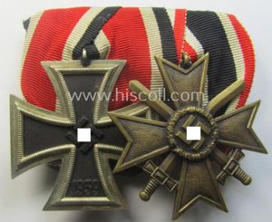 Two-pieced medal-bar (ie. 'Orden- o. Doppelspange') showing resp. an: 'Eisernes …