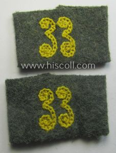 Pair of WH (Heeres) 'Nachrichten'-related, 'Schulterstück-Überschuben': 'Soldat des Nachrichten-Abtlgs. 33'