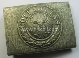 Early period- (ie. 'Deutsche Reichswehr'-related-) silver-coloured- (ie. typical nickle-chrome-based) belt-buckle …