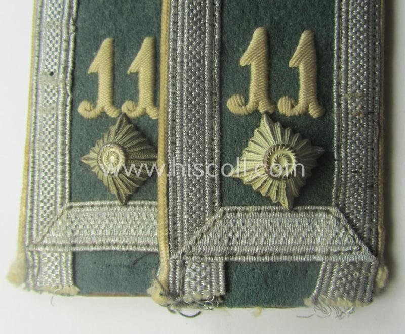 Pair of truly early-period- (ie. I deem 'Reichswehr'-era), WH (Heeres) 'cyphered' NCO-type shoulderstraps: 'Feldwebel des Inf.-Rgts. 11' — image 2