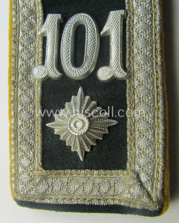 Single, WH (Heeres) NCO-type (ie. 'M40'-pattern- and 'rounded-styled') neatly 'cyphered' shoulderstrap as was intended for usage by a: 'Feldwebel des Reiter- o. Kavallerie-Rgts. 101' — image 2