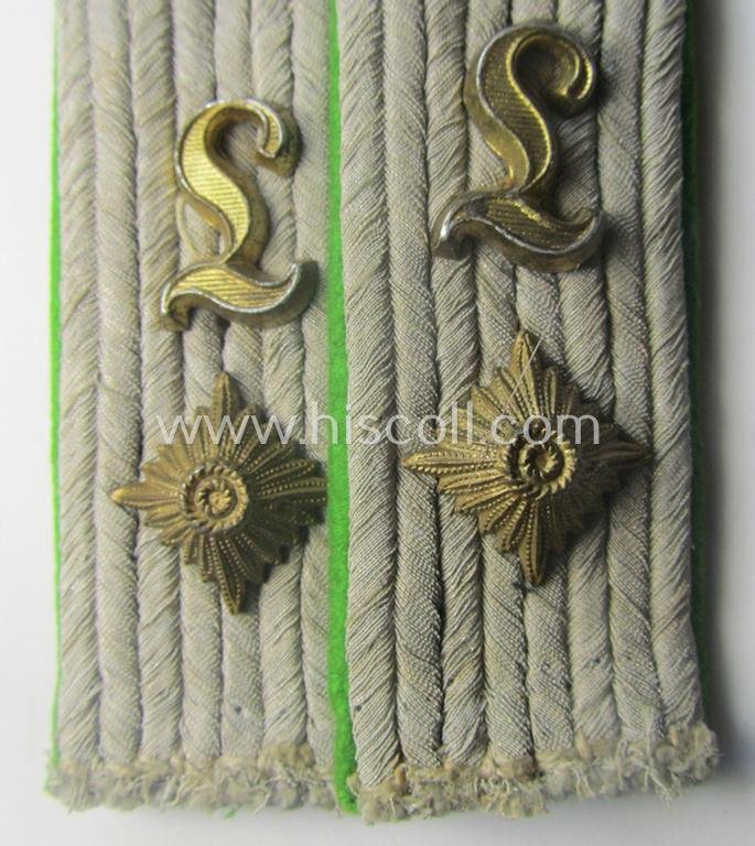 Truly used- and/or tunic-removed pair of WH (Heeres), neatly 'cyphered' officers'-type shoulderboards: 'Oberleutnant eines Pz-Grenadier-Lehr-Rgts.' — image 2