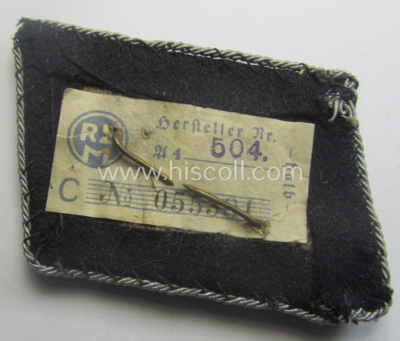 Single, SA (ie. 'Sturmabteilungen') black-coloured, officers'-type rank-collar-patch (ie. 'Kragenspiegel') as intended for an: 'SA-Standartenführer' serving within the: 'SA-Gruppe Niederrhein o. Berlin-Brandenburg' — image 3
