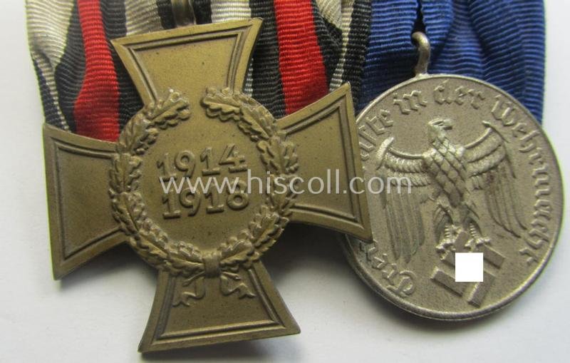 Interesting, 'Orden- o. Doppelspange' depicting a: 'Kriegsteilnehmerkreuz ohne Schwn.') and a: 'WH KM o. Heeres Dienstauszeichnung für 4 Jahre t.D.' — image 2