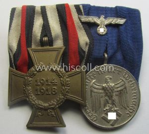 Interesting, 'Orden- o. Doppelspange' depicting a: 'Kriegsteilnehmerkreuz ohne Schwn.') and …