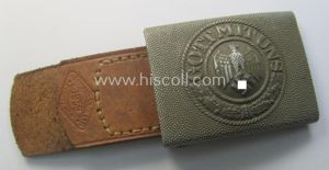 WH (Heeres) 'standard-pattern', field-grey-toned- and aluminium-based belt-buckle being a maker- …
