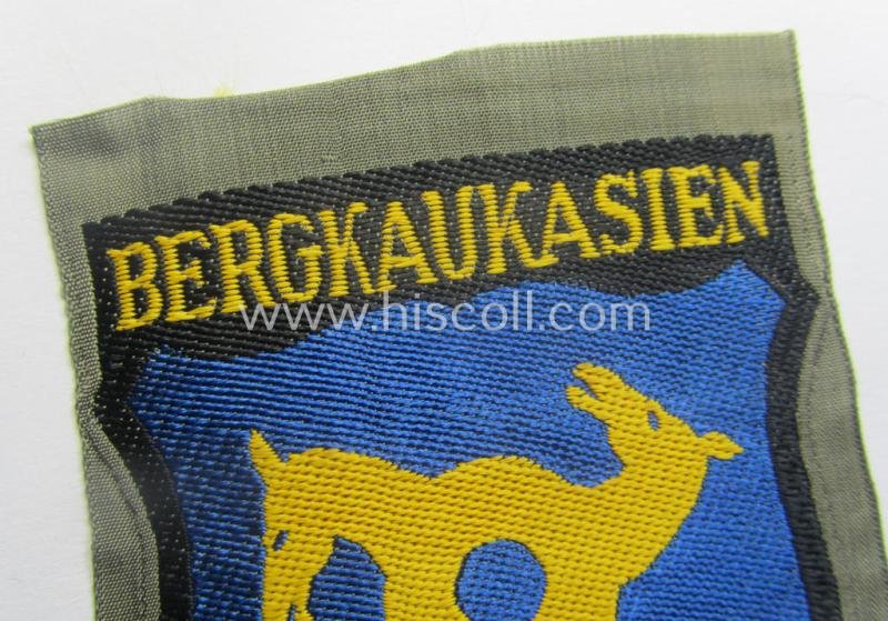 'BeVo'-type armshield (of the second pattern!) entitled: 'Bergkaukasien', being a piece as intended for a volunteer who served within the 'Deutsche Wehrmacht' ie. within the 'Berg- o. Nord-Kaukasisches Legion' — image 2