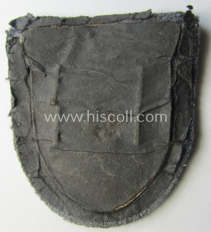 WH (Luftwaffe) 'Krim'-campaign-shield that comes mounted onto its original, bluish-grey-coloured 'backing' and that comes in a surely issued-, minimally worn and/or (I deem) carefully tunic-removed-, condition — image 3