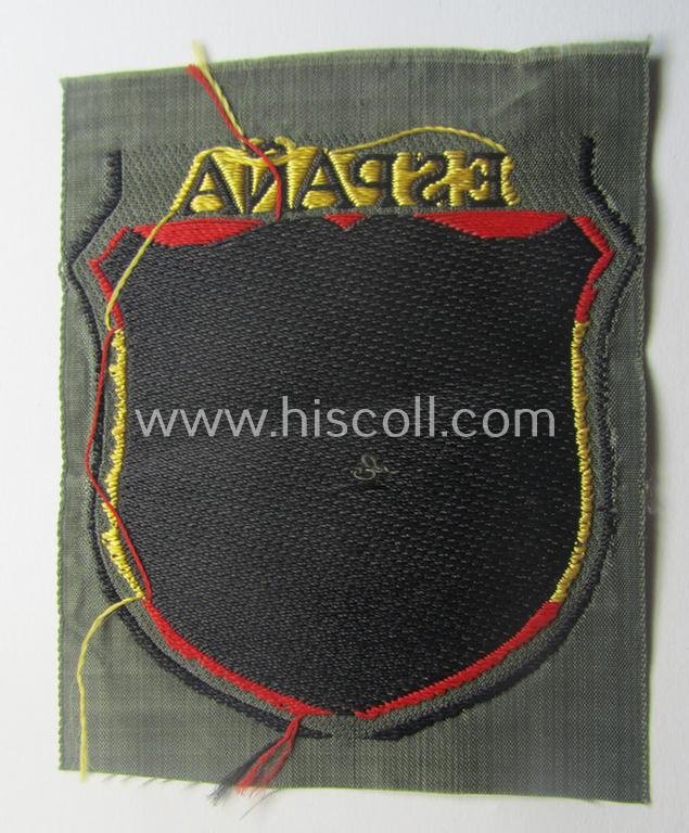 'BeVo'-type armshield entitled: 'España' (being a 'virtually mint- ie. unissued' example as was intended for a volunteer who served within the 'Deutsche Wehrmacht' ie. within the famous 'Blue Division' ie. 'Blauer Division') — image 3