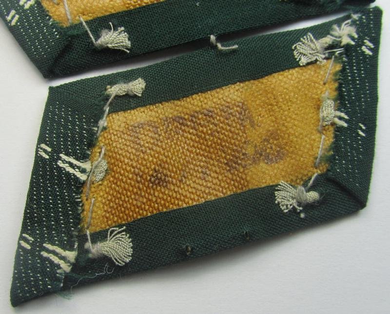 WH (Heeres) pair of (later-war-pattern) officers'-type collar-tabs (ie. 'Kragenspiegel für Offiziere') as executed in 'BeVo'-weave pattern as was intended for an officer serving within the: 'Infanterie-Trpn.' — image 4