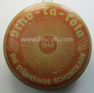 WH chocolate ration-tin of the make: 'Scho-ka-kola - Wehrmachts-Packung', dated: …