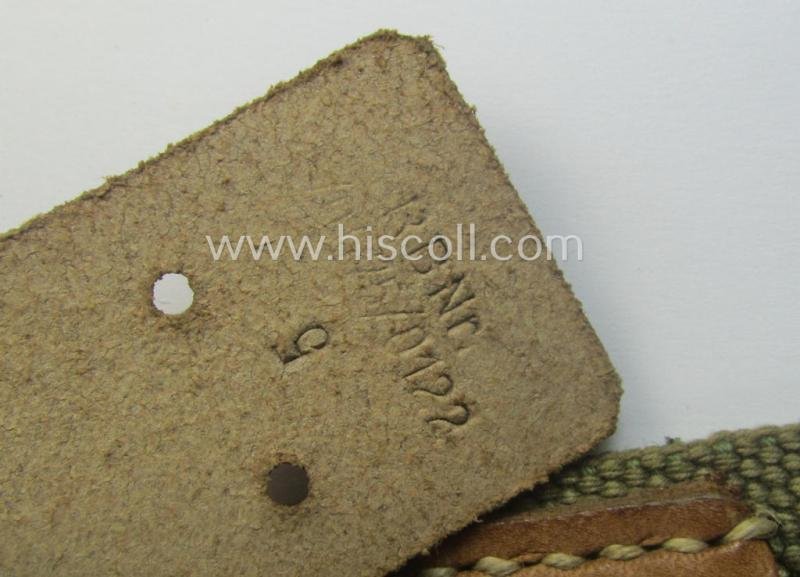 WH (Heeres ie. LW etc.) 'tropical-issue'- belt (ie. 'Koppelriemen') being a 95 cms.-sized- and neatly 'RbN.'-numbered example — image 5