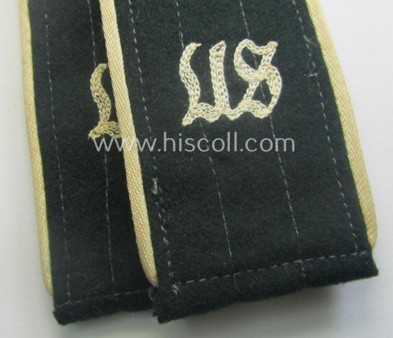 Stunning - and/or fully matching! - pair of WH (Heeres) later-war-period so-called: 'M44'-styled. EM-type, 'cyphered' shoulderstraps as was intended for a: 'Soldat der Inf.-Truppen u. Mitglied einer Unteroffiziersschule' — image 2