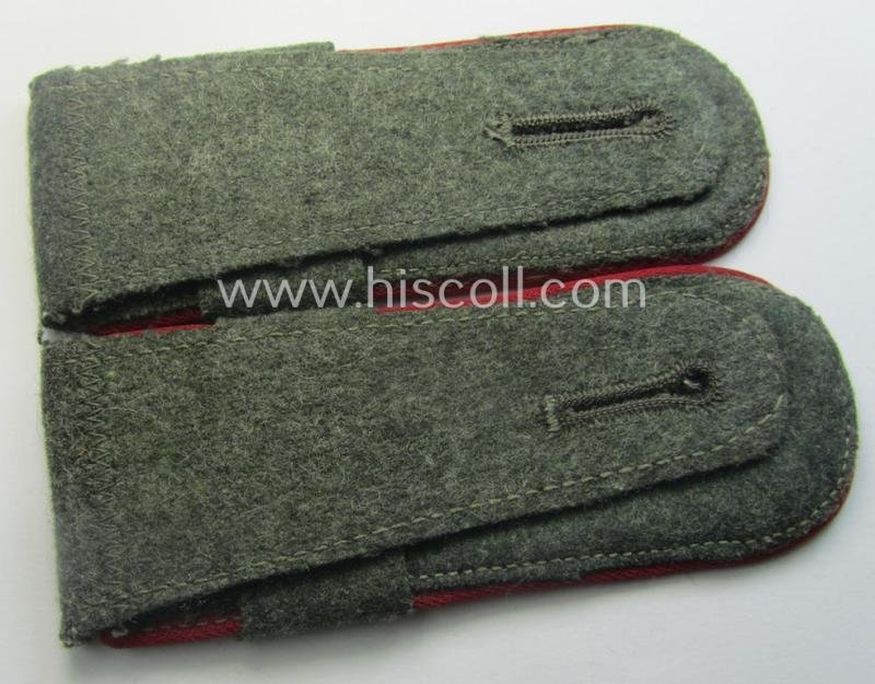 Pair of early- (ie. mid-) war-period WH (Heeres), 'M40'- (ie. 'M43-) pattern 'cyphered' EM-type shoulderstraps (with firmly-attached 'Überschuben'!): 'Soldat u. Mitglied des Veterinär-Abtlgs. 12' — image 3