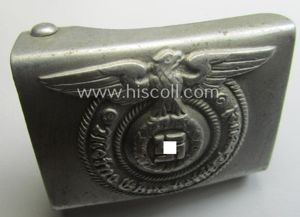 SS- (ie. Waffen-SS), aluminium-based, enlisted-mens'- (ie. NCO-type-) belt-buckle being a …