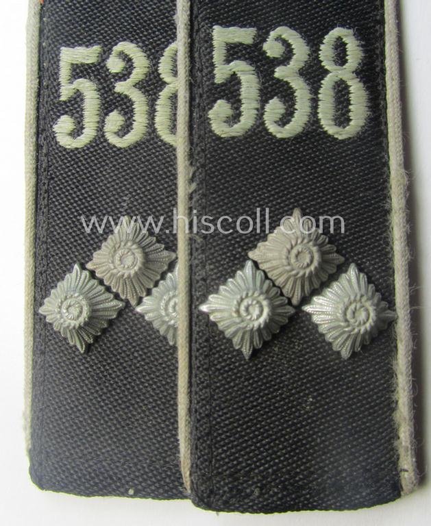 Very unusual - fully matching albeit clearly used! - white-piped, so-called: 'Reiter-HJ' (ie. 'HJ-Streifendienst') shoulderstrap-pair for an: 'HJ-Gefolgschaftsführer' who was attached to the (Austrian-based): 'Bann 538' (538 = 'Gmunden') — image 2