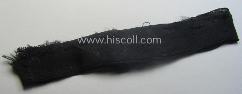 Truly worn (ie. relic) example) of the - actually scarcely encountered! - HJ ('Hitlerjugend') armband (ie. cuff-title) as woven in the neat 'BeVo'-like-pattern, entitled: 'Landdienst der HJ' — image 4