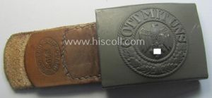 'Virtually mint', 'standard-issue'-pattern, WH (Heeres) field-grey-toned- and steel-based belt-buckle being …