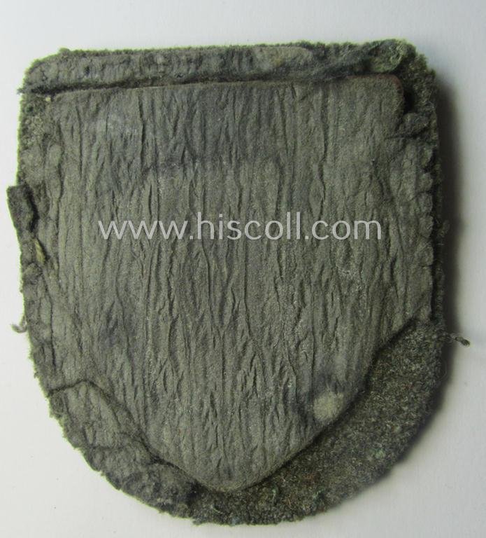 WH (Heeres ie. Waffen-SS) 'Kuban'-campaign-shield that comes mounted onto its original field-grey-coloured- and/or woolen-based 'backing' as issued and/or used — image 3