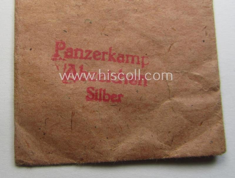 WH (Heeres- ie. Waffen-SS), typical 'Zellstoff'-based (albeit non-maker-marked!) medal-pouch as was intended for a: 'Panzerkampf-Abzeichen in Silber' (or: silver-class PAB) — image 2