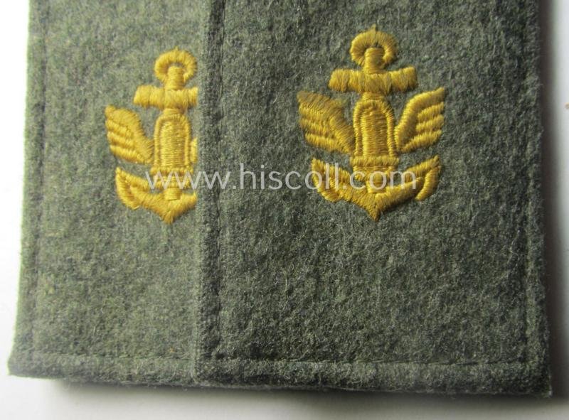 Fully matching - and neatly 'cyphered'! - I deem early- (ie. mid-) war-period, WH (Kriegsmarine) enlisted-mens'-type shoulderstrap-pair as was intended for usage by a: 'Soldat eines Küsten-Artillerie-Rgts.' — image 2