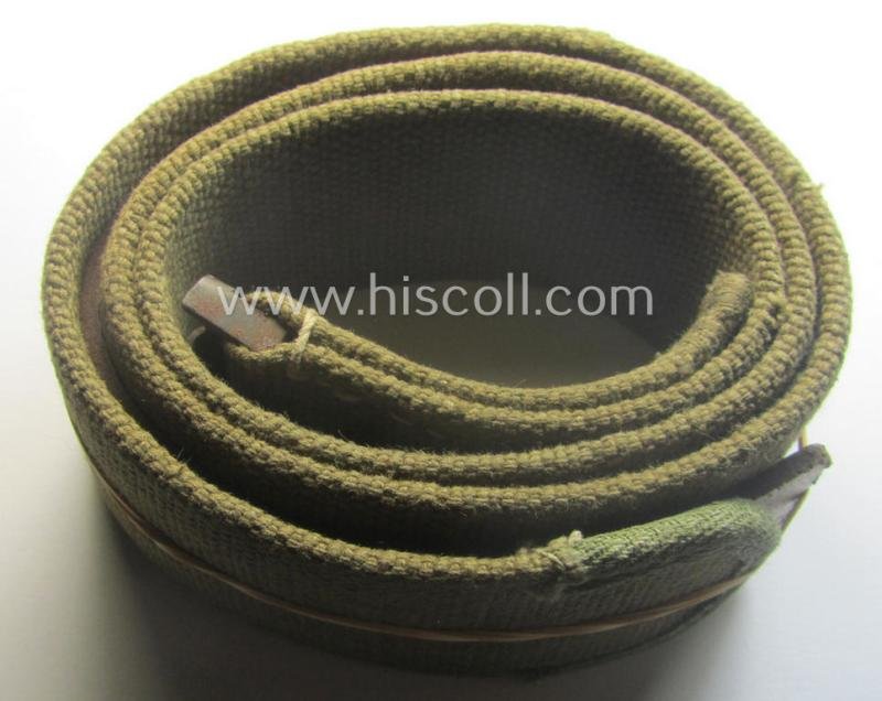 WH (Heeres ie. LW etc.) 'tropical-issue'- belt (ie. 'Koppelriemen') being a 80 cms.-sized- and typical non-maker-marked example — image 2