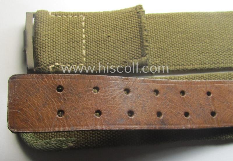 WH (Heeres ie. LW etc.) 'tropical-issue'- belt (ie. 'Koppelriemen') being a 80 cms.-sized- and typical non-maker-marked example — image 6