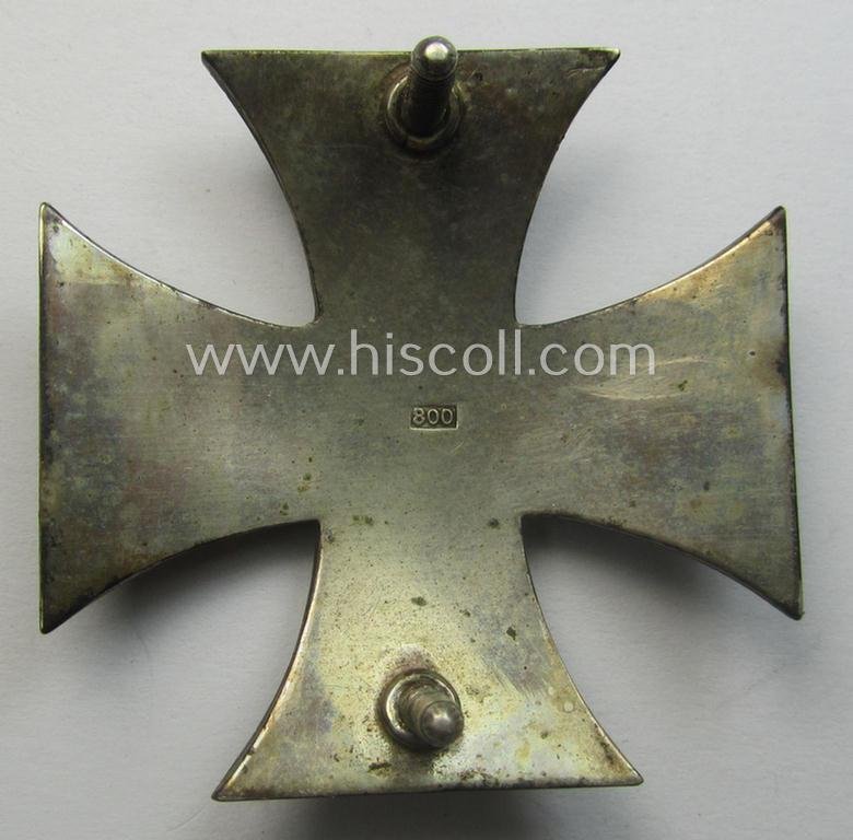 Very unususal, WWI-period Iron Cross 1st class (or: 'EK 1. Klasse') being a typical non-maker-marked example that comes mounted onto its functional 'screw-back'- (ie. 'an der Schraube'-) set-up — image 6