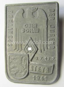 Austrian, HJ- (ie. 'Hitlerjugend'-) related day-badge (ie. 'tinnie' or: 'Veranstaltungsabzeichen') …