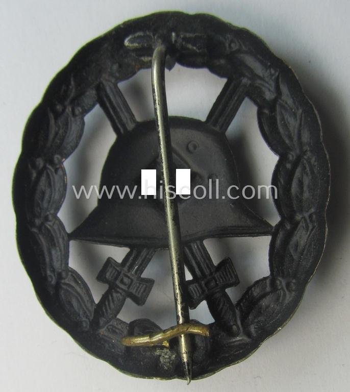Early-pattern black-class wound-badge (ie.: 'Verwundeten Abzeichen in Schwarz') being a detailed so-called: 'Spanish Civil-War'-version of the (scarcely encountered!) 'Durchbrochener'-pattern — image 2