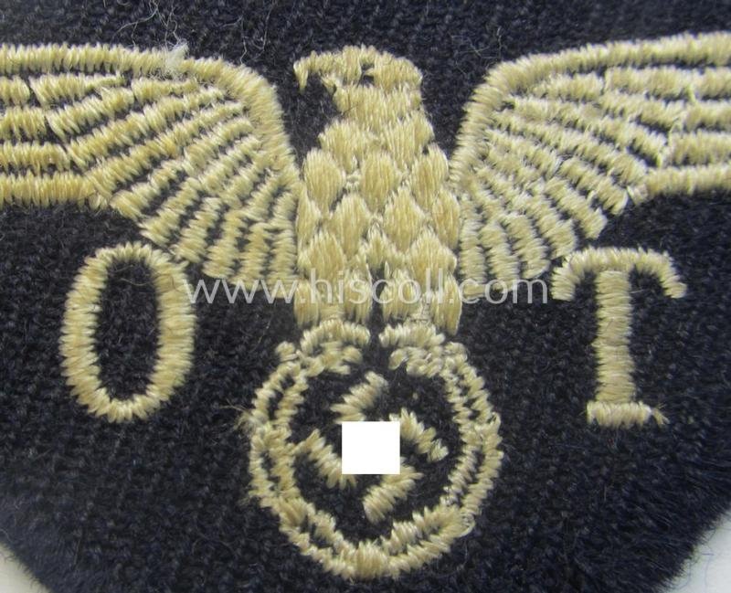 Minimally used - and truly rarely seen! - OT- (ie. 'Organisation Todt'-) related arm-eagle (ie. 'Ärmeladler für Nachrichtenhelferinnen des OT') — image 2