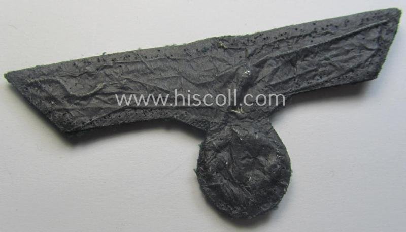 WH (Heeres) officers'-type, hand-embroidered breast-eagle (ie. 'Brustadler für Offiziere') as was executed in bright-silverish-coloured braid as was intended for usage on the various officers'-pattern tunics — image 3