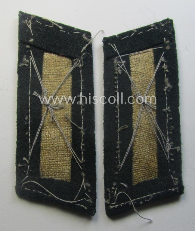 Truly used- and tunic-removed pair of WH (Heeres) 'standard-issue'-pattern WH (Heeres) collar-tabs (or: 'Einheitskragenspiegel') being of the 'generic-pattern' — image 3