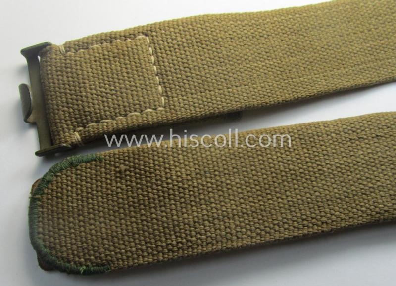 WH (Heeres ie. LW etc.) 'tropical-issue'- belt (ie. 'Koppelriemen') being a 105 cms.-sized- and typical maker-marked (but hard to read) example — image 2