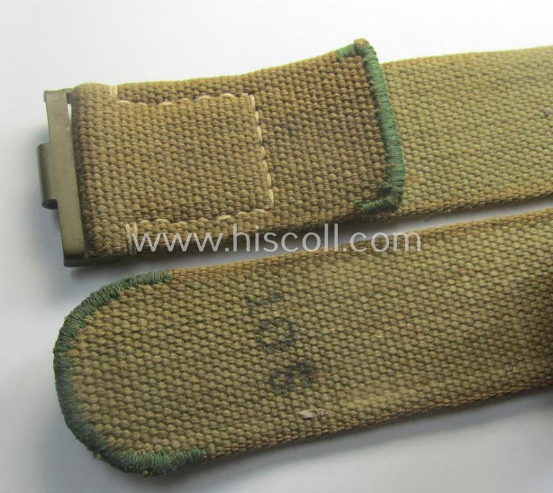 WH (Heeres ie. LW etc.) 'tropical-issue'- belt (ie. 'Koppelriemen') being a 105 cms.-sized- and typical maker-marked (but hard to read) example — image 3