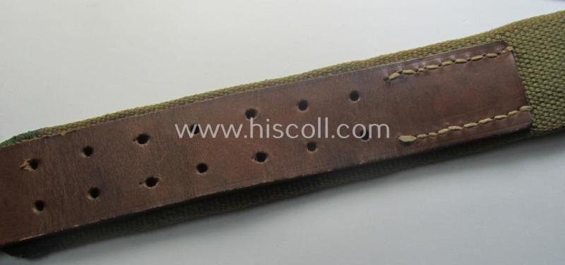 WH (Heeres ie. LW etc.) 'tropical-issue'- belt (ie. 'Koppelriemen') being a 105 cms.-sized- and typical maker-marked (but hard to read) example — image 4