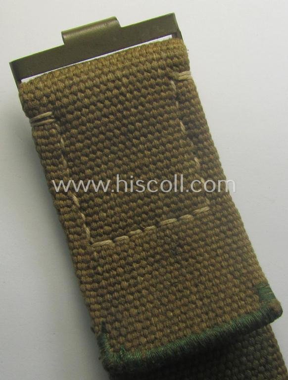 WH (Heeres ie. LW etc.) 'tropical-issue'- belt (ie. 'Koppelriemen') being a 105 cms.-sized- and typical maker-marked (but hard to read) example — image 5