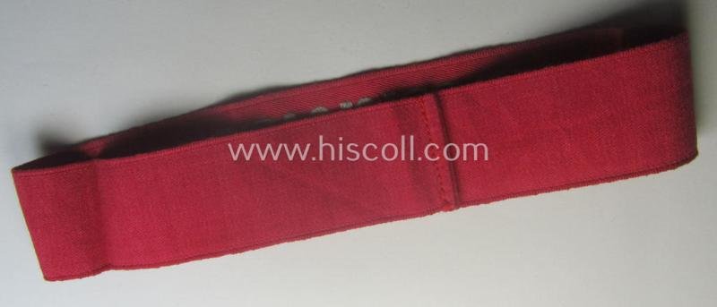 Never before seen - and unidentified! - bright-pink-toned and neatly 'BeVo'-woven, TR-period cuff-title (ie. 'Ärmelstreifen') depicting the greyish-silver-toned text: 'Techn. Dienst' — image 6